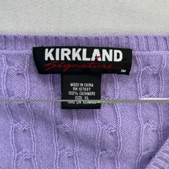Kirkland Signature Cashmere Cable Knit Light Purple Sweater Women's XL Pullover - Picture 3 of 8